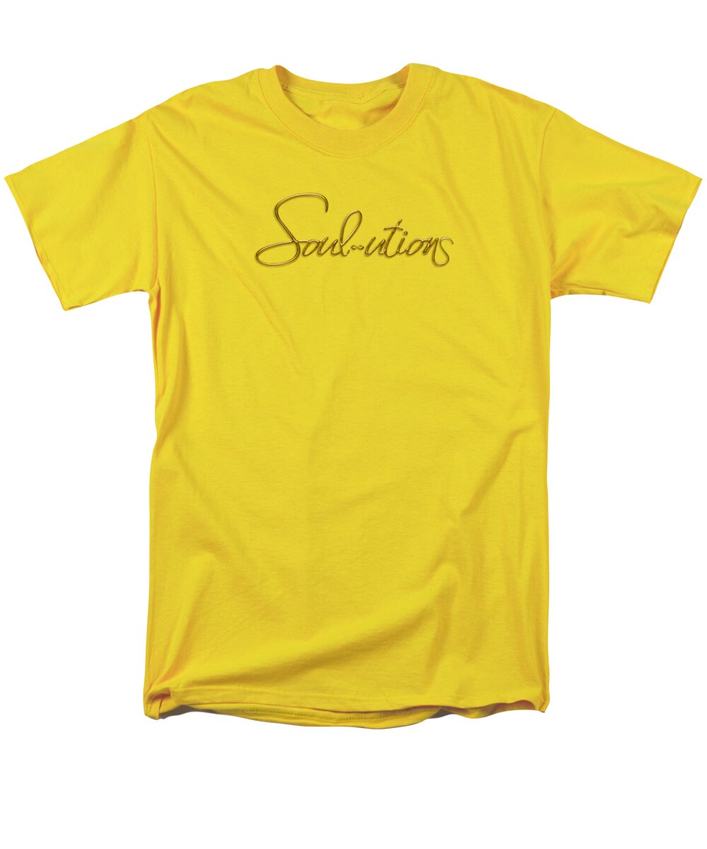 Golden Cursive Text on Black Background - Men's T-Shirt (Regular Fit)