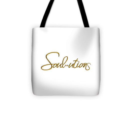 Golden Cursive Text on Black Background - Tote Bag