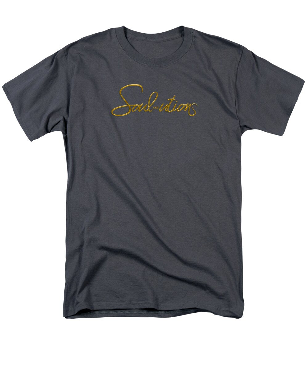 Golden Cursive Text on Black Background - Men's T-Shirt  (Regular Fit)