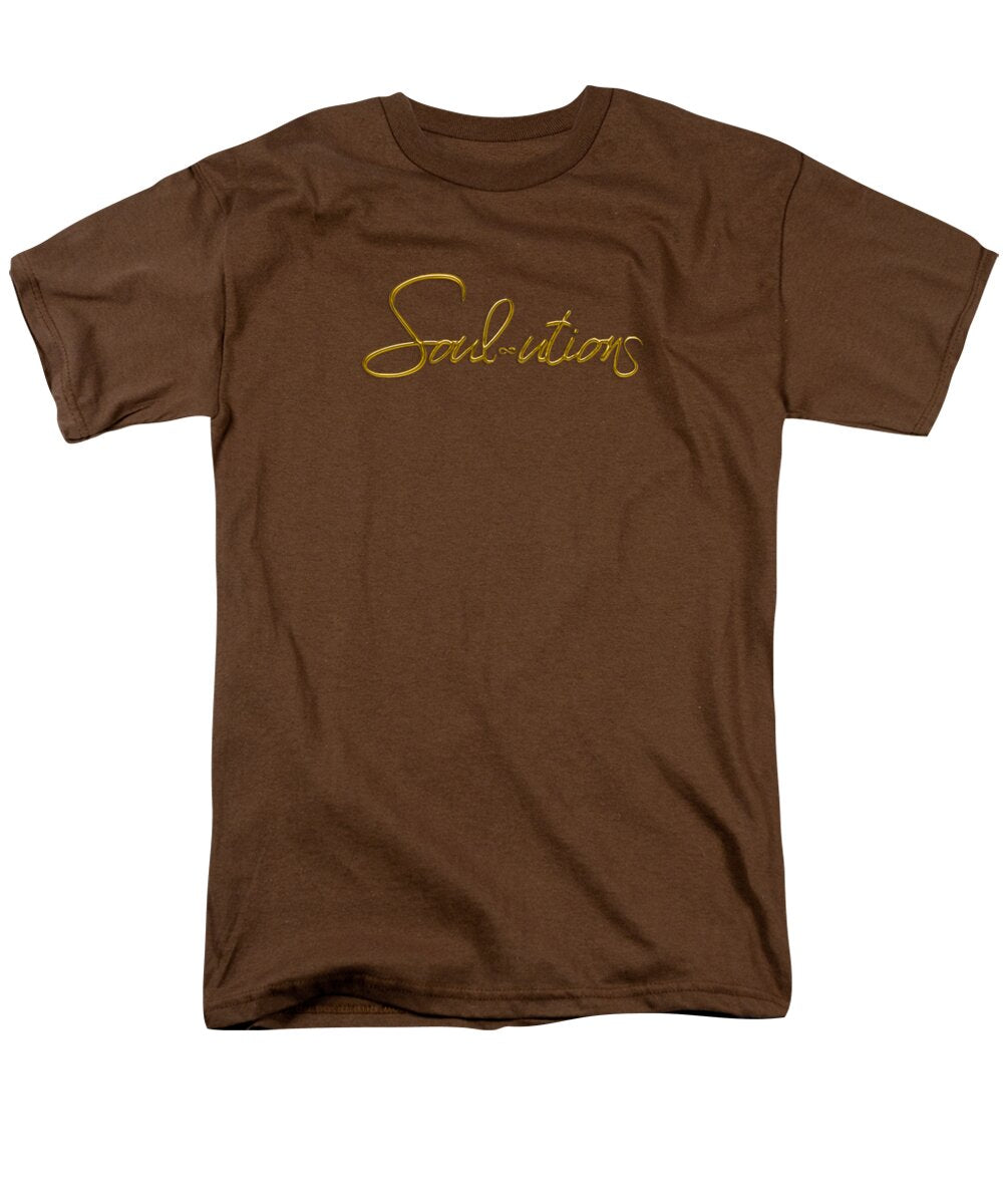 Golden Cursive Text on Black Background - Men's T-Shirt  (Regular Fit)