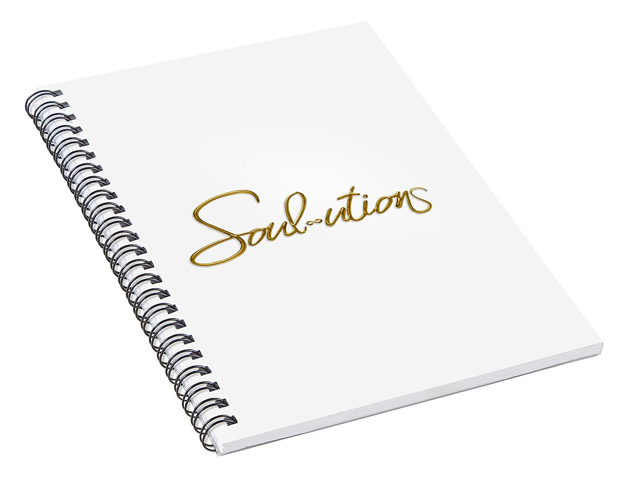 Golden Cursive Text on Black Background - Spiral Notebook