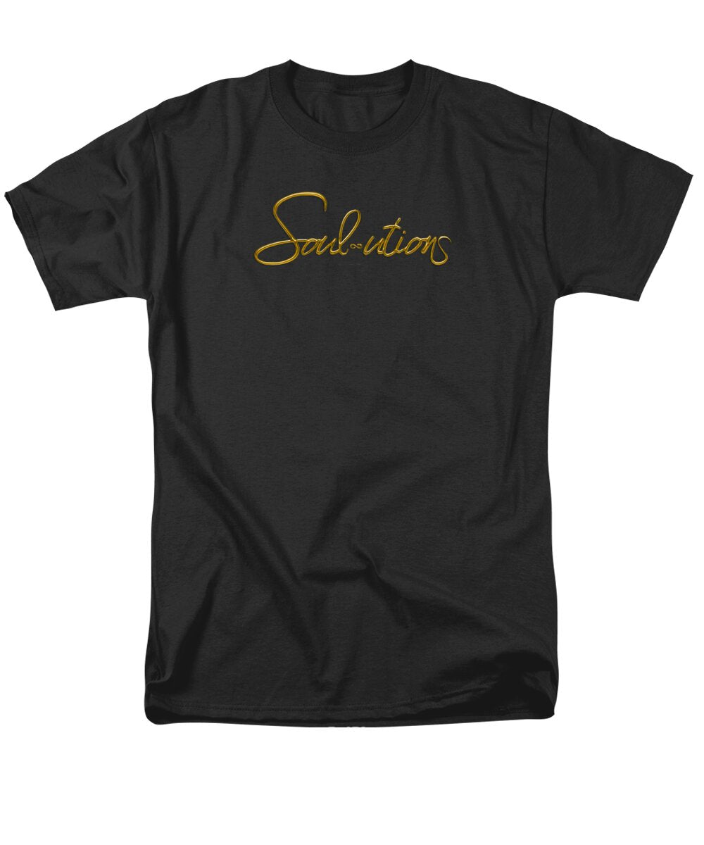Golden Cursive Text on Black Background - Men's T-Shirt  (Regular Fit)