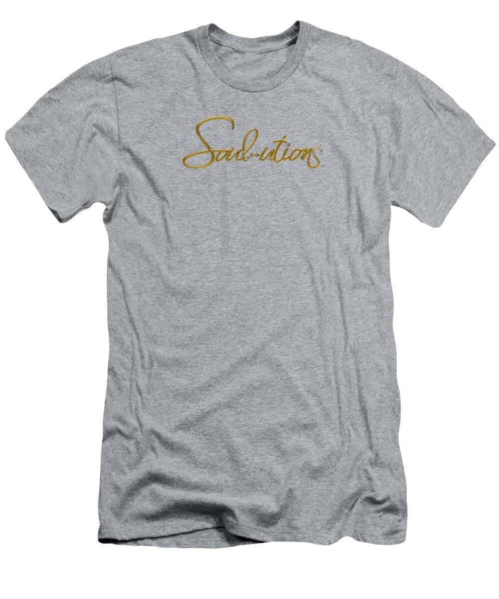 Golden Cursive Text on Black Background - T-Shirt