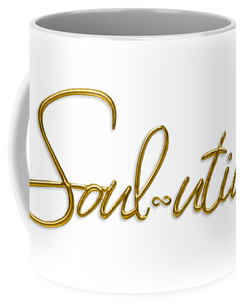 Golden Cursive Text on Black Background - Mug