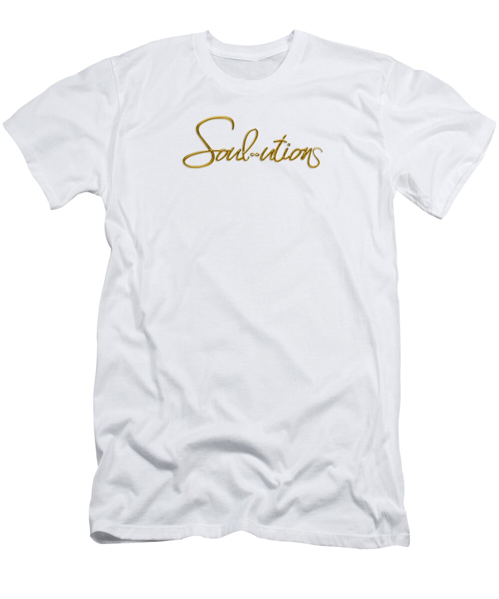 Golden Cursive Text on Black Background - T-Shirt