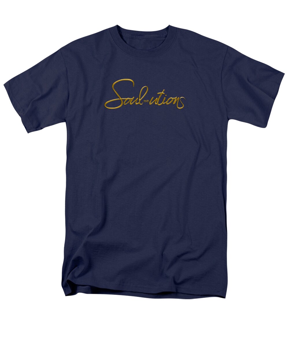 Golden Cursive Text on Black Background - Men's T-Shirt  (Regular Fit)