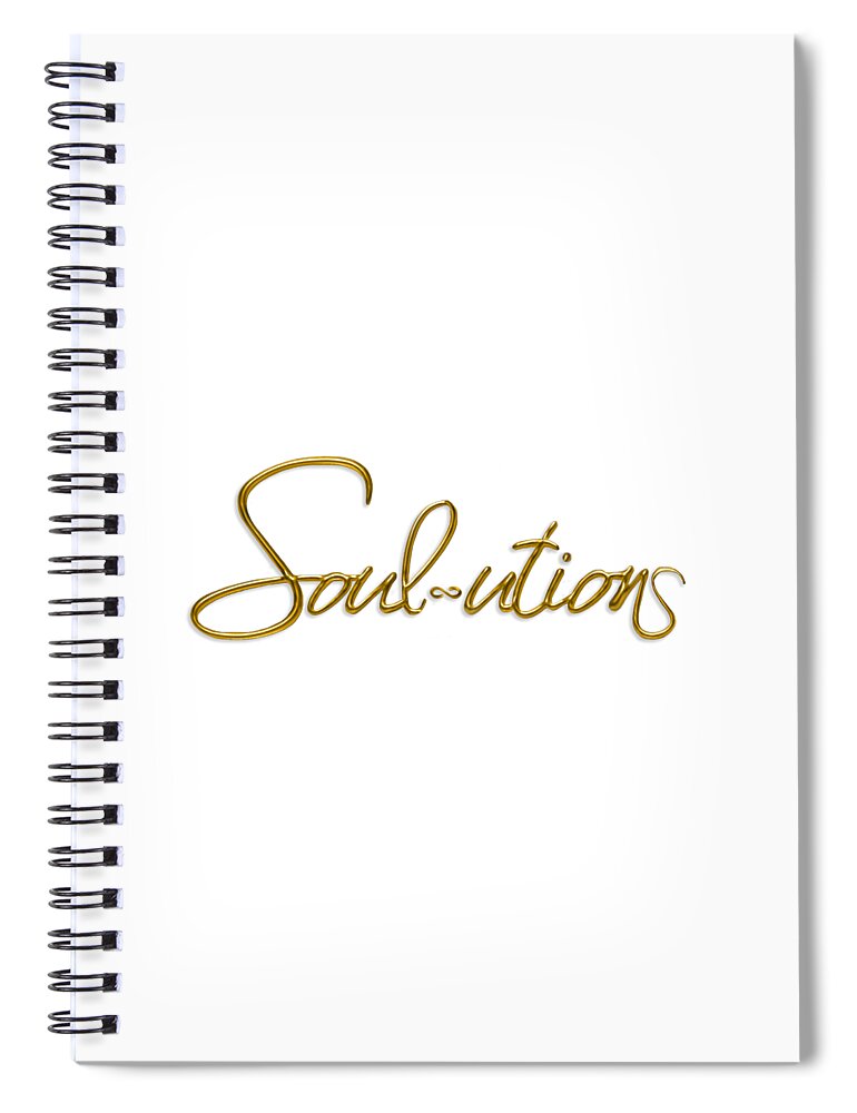 Golden Cursive Text on Black Background - Spiral Notebook