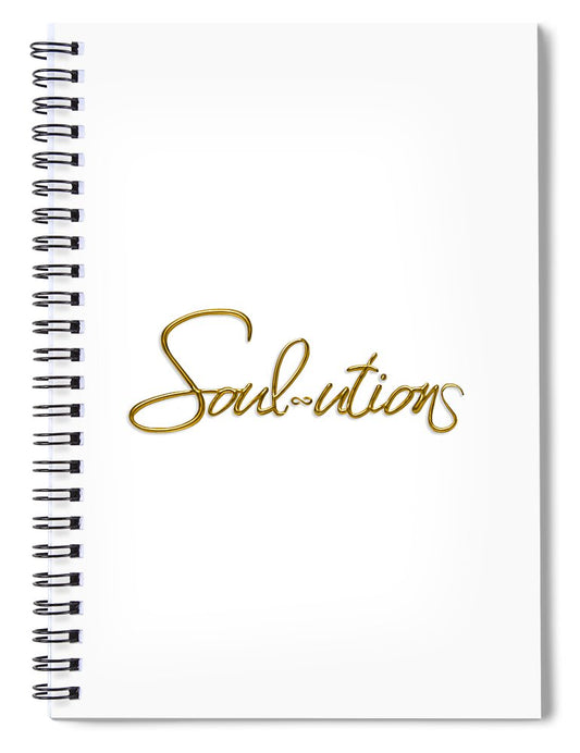 Golden Cursive Text on Black Background - Spiral Notebook