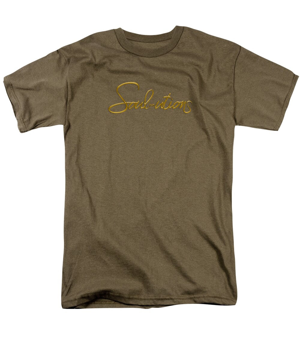 Golden Cursive Text on Black Background - Men's T-Shirt  (Regular Fit)