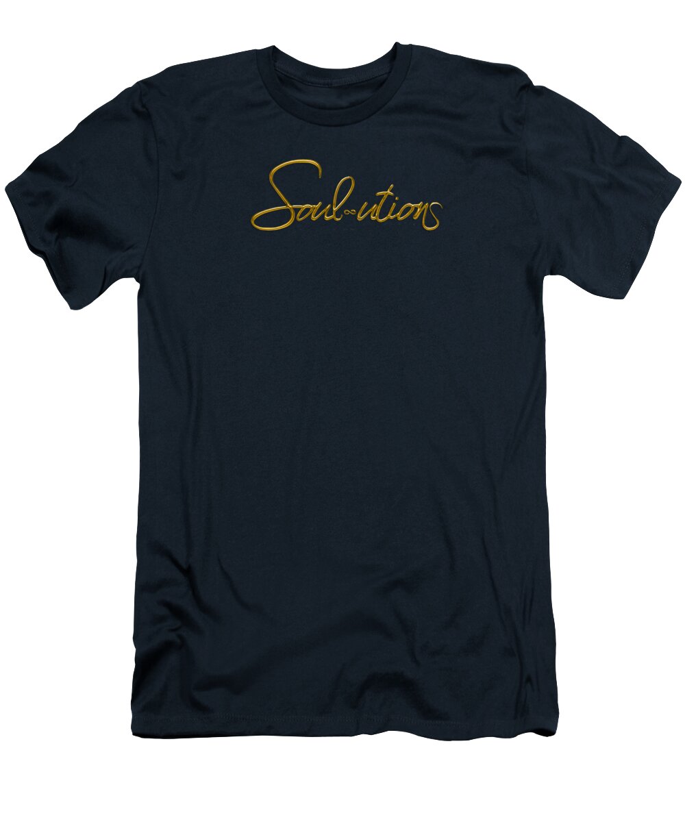 Golden Cursive Text on Black Background - T-Shirt
