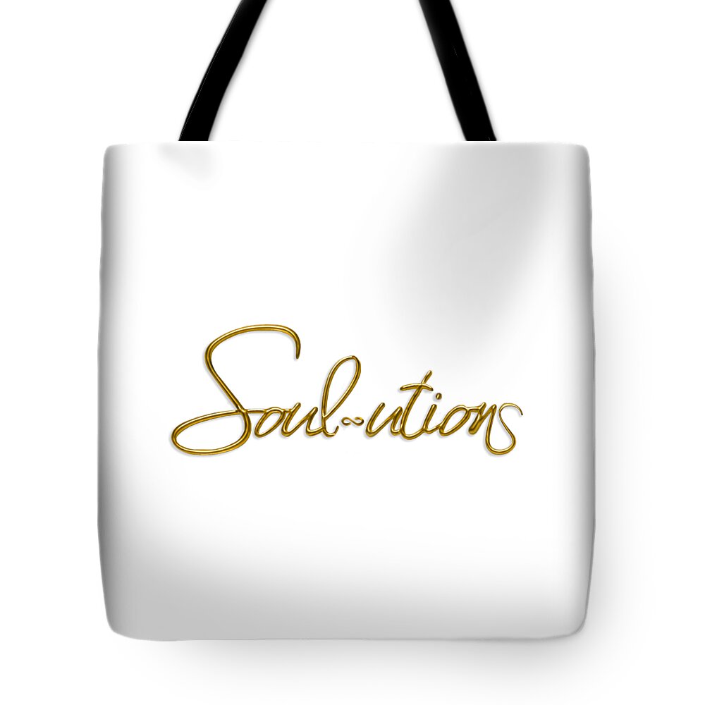 Golden Cursive Text on Black Background - Tote Bag